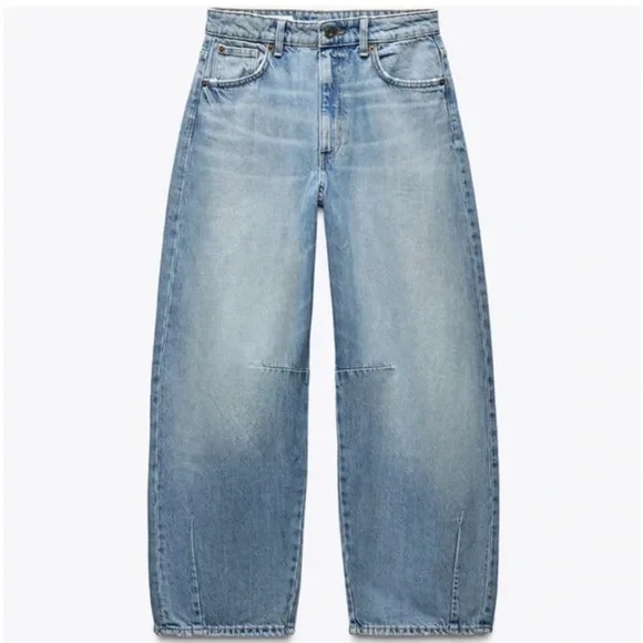 ZARA TRF mid-rise baggy balloon jeans - Picture 2 of 7